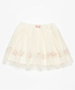 mezzo piano / メゾピアノ ショート・ハーフ・半端丈パンツ | 音符刺繍チュールフリル　スカパン