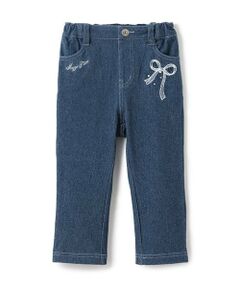 mezzo piano / メゾピアノ その他パンツ | リボン刺しゅう　カットデニム　レギパン