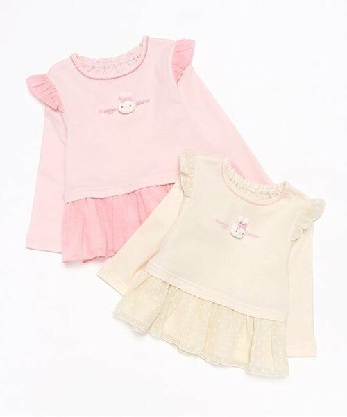 mezzo piano / メゾピアノ Tシャツ | ウサギマスコット付　フリル長袖Tシャツ | 詳細8