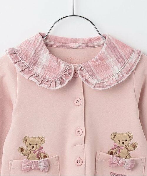 mezzo piano / メゾピアノ Tシャツ | チェック衿カーディガン風　長袖Tシャツ | 詳細2