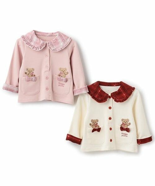 mezzo piano / メゾピアノ Tシャツ | チェック衿カーディガン風　長袖Tシャツ | 詳細8