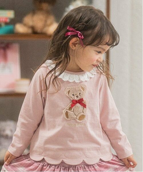 mezzo piano / メゾピアノ Tシャツ | テディベア 長袖Tシャツ | 詳細1