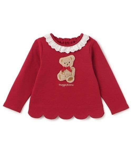 mezzo piano / メゾピアノ Tシャツ | テディベア 長袖Tシャツ(赤)
