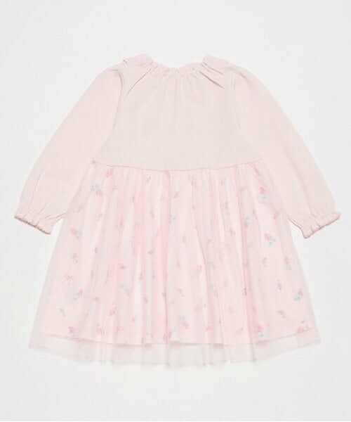 mezzo piano / メゾピアノ ミニ丈・ひざ丈ワンピース | ローズつぼみ柄　ドッキングワンピース | 詳細1