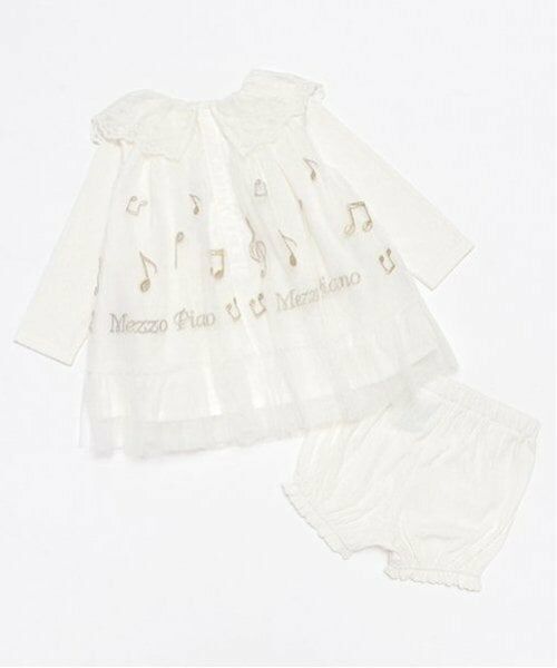 mezzo piano / メゾピアノ ミニ丈・ひざ丈ワンピース | 音符刺繍チュールワンピース＆ブルマ付 | 詳細1
