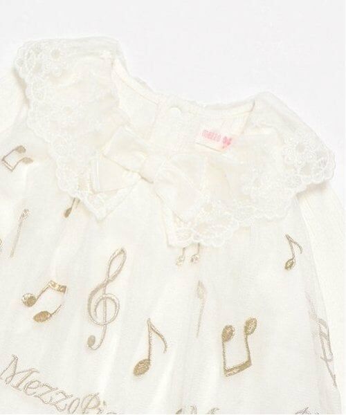 mezzo piano / メゾピアノ ミニ丈・ひざ丈ワンピース | 音符刺繍チュールワンピース＆ブルマ付 | 詳細3