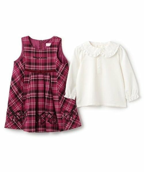 mezzo piano / メゾピアノ ミニ丈・ひざ丈ワンピース | ジャンパースカート&ブラウスセット | 詳細2