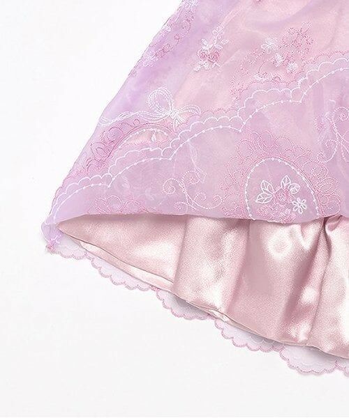 mezzo piano / メゾピアノ ミニ丈・ひざ丈ワンピース | バラ刺繍オーガンジーワンピース＆インナーセット | 詳細10