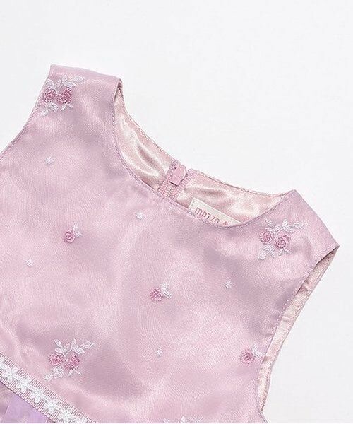 mezzo piano / メゾピアノ ミニ丈・ひざ丈ワンピース | バラ刺繍オーガンジーワンピース＆インナーセット | 詳細3