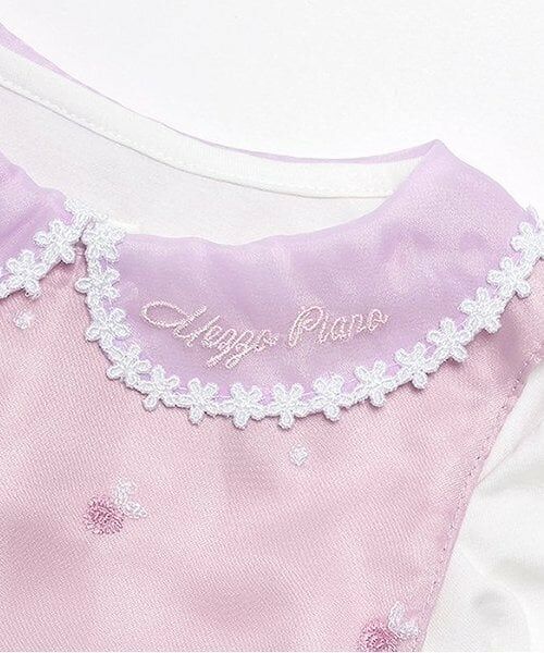 mezzo piano / メゾピアノ ミニ丈・ひざ丈ワンピース | バラ刺繍オーガンジーワンピース＆インナーセット | 詳細4