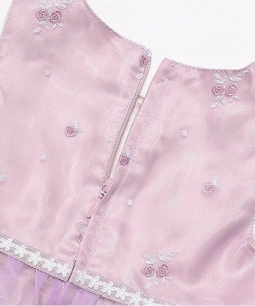 mezzo piano / メゾピアノ ミニ丈・ひざ丈ワンピース | バラ刺繍オーガンジーワンピース＆インナーセット | 詳細6