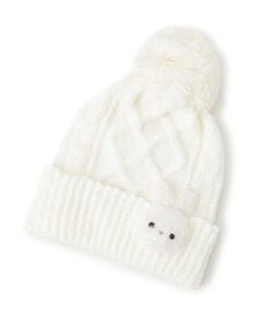 mezzo piano / メゾピアノ ニットキャップ | ボアウサギマスコットつき　マシュマロニット帽