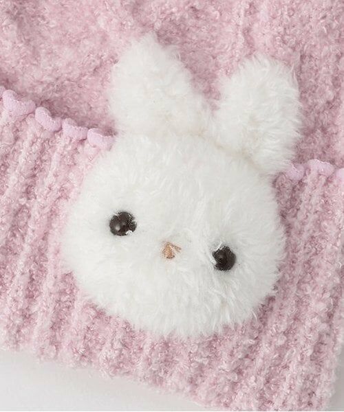 mezzo piano / メゾピアノ ニットキャップ | ボアウサギマスコットつき　マシュマロニット帽 | 詳細3