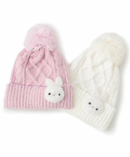 mezzo piano / メゾピアノ ニットキャップ | ボアウサギマスコットつき　マシュマロニット帽 | 詳細5
