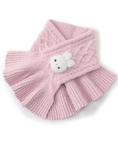 mezzo piano / メゾピアノ マフラー・ショール・スヌード・ストール | ボアウサギマスコットつき　マシュマロニットマフラー