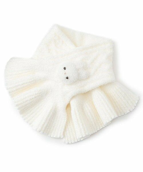 mezzo piano / メゾピアノ マフラー・ショール・スヌード・ストール | ボアウサギマスコットつき　マシュマロニットマフラー（オフ ホワイト）
