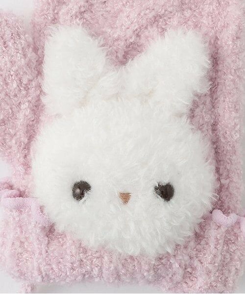 mezzo piano / メゾピアノ 手袋 | ボアウサギマスコットつき　マシュマロニット手袋 | 詳細1