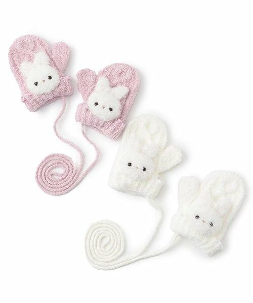 mezzo piano / メゾピアノ 手袋 | ボアウサギマスコットつき　マシュマロニット手袋 | 詳細3