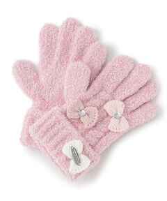 mezzo piano / メゾピアノ 手袋 | ケーブルマシュマロ　ニット手袋