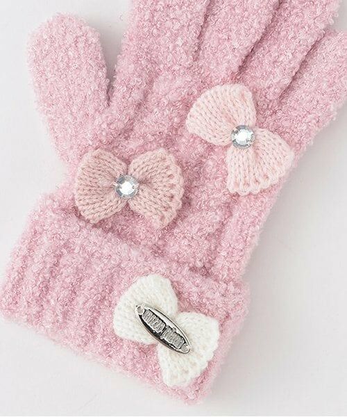 mezzo piano / メゾピアノ 手袋 | ケーブルマシュマロ　ニット手袋 | 詳細1