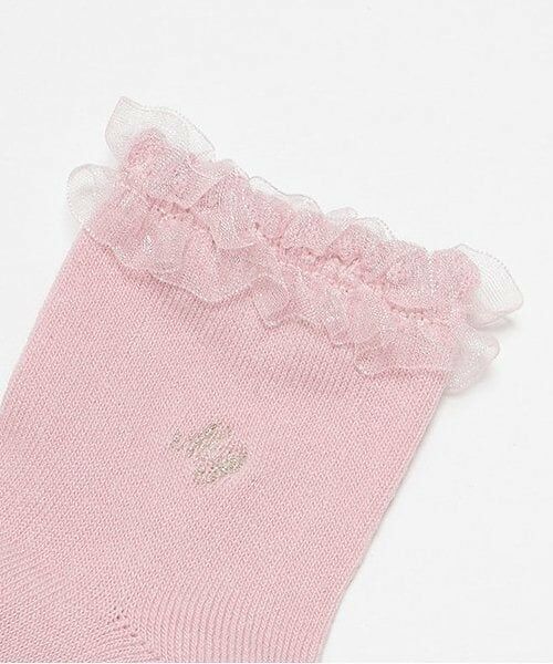 mezzo piano / メゾピアノ ソックス | フリル　ロゴ刺しゅうソックス | 詳細1
