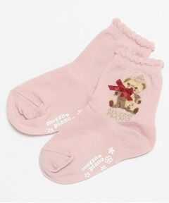 mezzo piano / メゾピアノ ソックス | ロイヤルクマ柄　クルーソックス