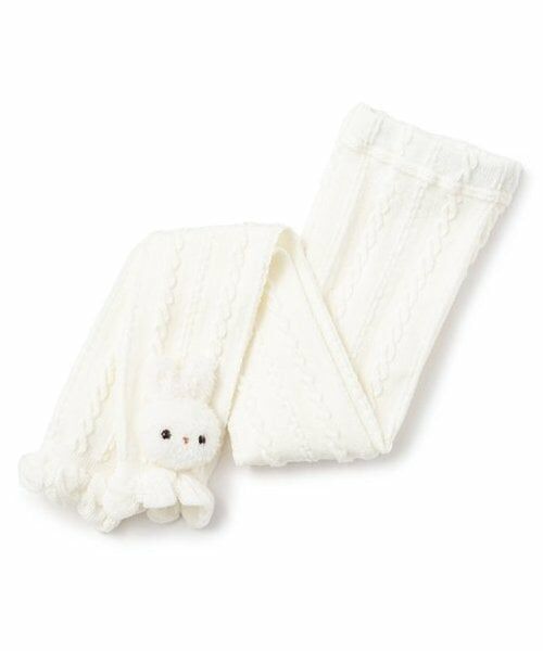 mezzo piano / メゾピアノ レギンス・スパッツ | ボアウサギマスコットつき　レギンス（オフ ホワイト）