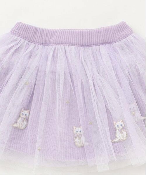mezzo piano / メゾピアノ ショート・ハーフ・半端丈パンツ | どうぶつ刺しゅう　チュールフリルスカパン | 詳細4