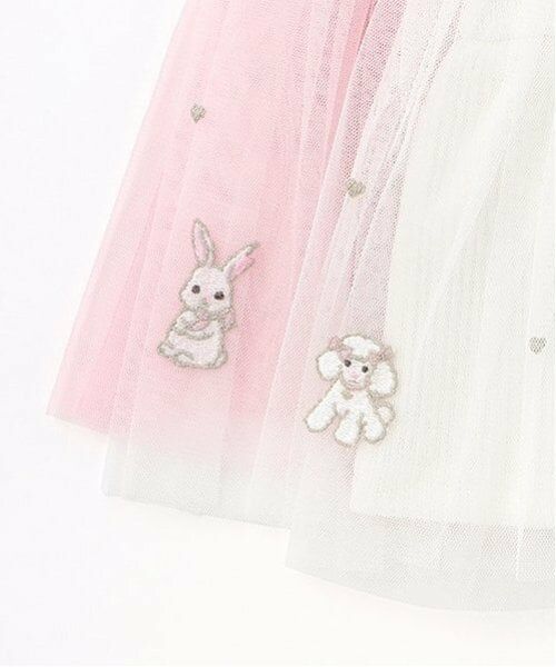 mezzo piano / メゾピアノ ショート・ハーフ・半端丈パンツ | どうぶつ刺しゅう　チュールフリルスカパン | 詳細7