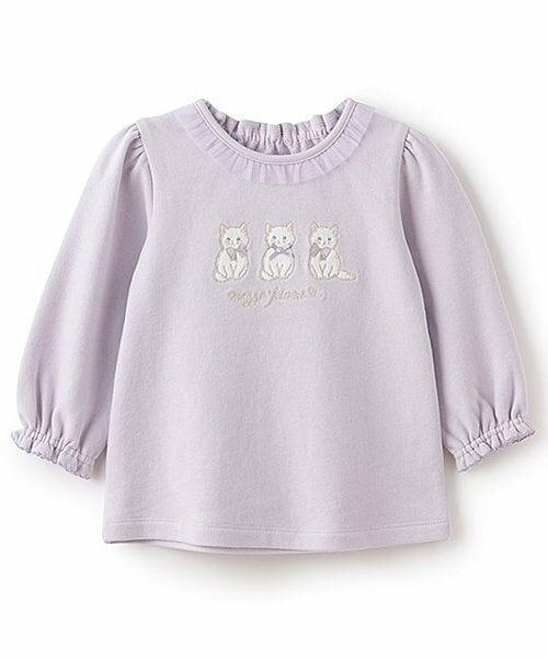 mezzo piano / メゾピアノ スウェット | どうぶつ刺しゅう　トレーナー（ラベンダー）