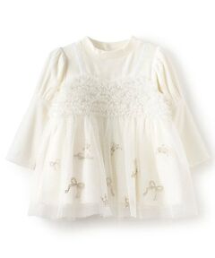 mezzo piano / メゾピアノ その他トップス | リボンティアラ刺しゅうチュール　チュニック