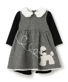 mezzo piano / メゾピアノ ミニ丈・ひざ丈ワンピース | プードル千鳥チュニックワンピース　＆ブルマセット