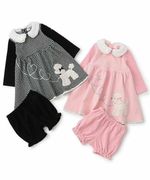 mezzo piano / メゾピアノ ミニ丈・ひざ丈ワンピース | プードル千鳥チュニックワンピース　＆ブルマセット | 詳細15