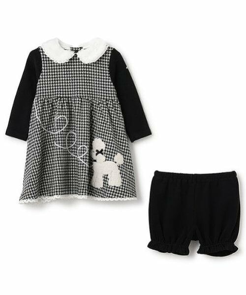 mezzo piano / メゾピアノ ミニ丈・ひざ丈ワンピース | プードル千鳥チュニックワンピース　＆ブルマセット | 詳細2