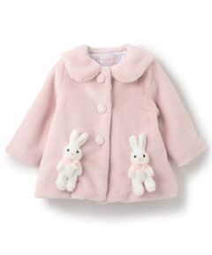 mezzo piano / メゾピアノ ベビー・キッズウエア | うさぎぬいぐるみつき　フェイクファーコート