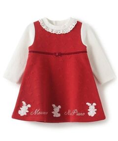 mezzo piano / メゾピアノ ミニ丈・ひざ丈ワンピース | エンジェルうさぎ　ロゴ刺しゅう　カットソーワンピース