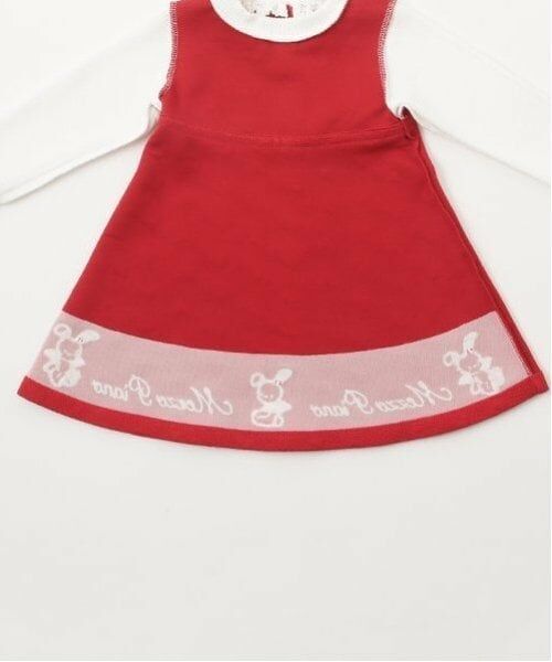 mezzo piano / メゾピアノ ミニ丈・ひざ丈ワンピース | エンジェルうさぎ　ロゴ刺しゅう　カットソーワンピース | 詳細5