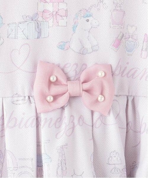 mezzo piano / メゾピアノ ミニ丈・ひざ丈ワンピース | ショッピング柄　ドッキングワンピース | 詳細5