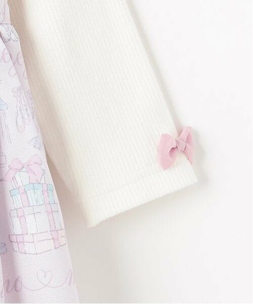 mezzo piano / メゾピアノ ミニ丈・ひざ丈ワンピース | ショッピング柄　ドッキングワンピース | 詳細6