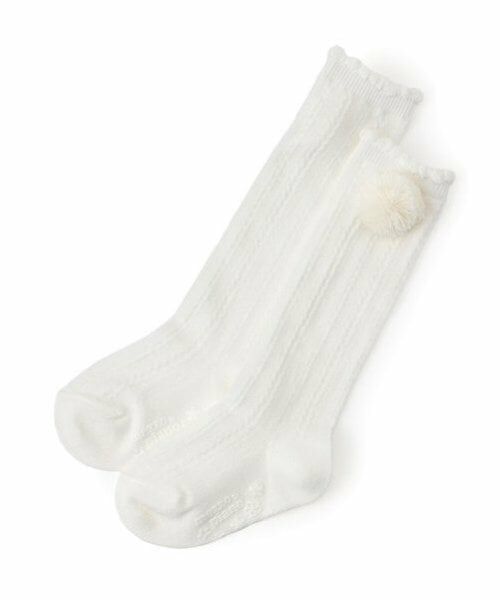 mezzo piano / メゾピアノ ソックス | 梵天つき　ケーブルハイソックス | 詳細7