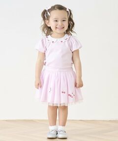 mezzo piano / メゾピアノ ショート・ハーフ・半端丈パンツ | いちご刺しゅうフリルスカパン