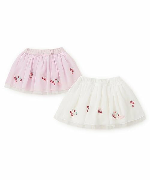 mezzo piano / メゾピアノ ショート・ハーフ・半端丈パンツ | いちご刺しゅうフリルスカパン | 詳細7