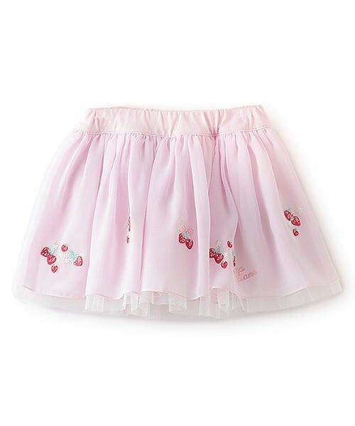 mezzo piano / メゾピアノ ショート・ハーフ・半端丈パンツ | いちご刺しゅうフリルスカパン | 詳細9