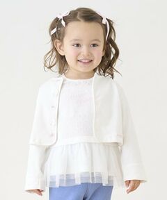 mezzo piano / メゾピアノ カーディガン・ボレロ | バラ刺繍　カットソーカーディガン