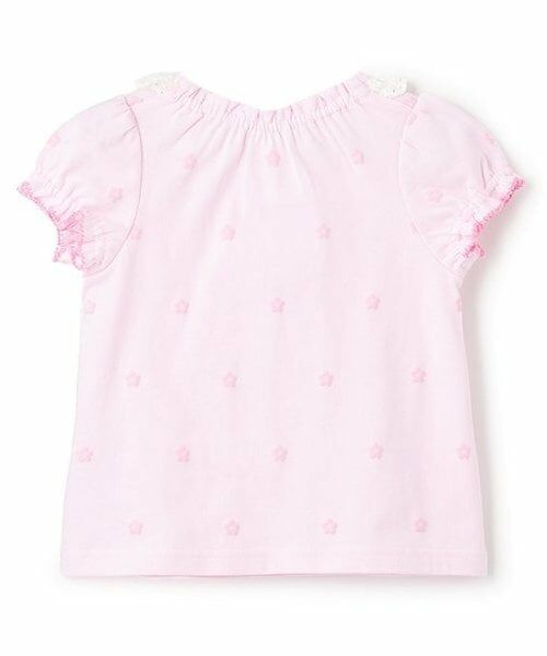 mezzo piano / メゾピアノ Tシャツ | ウサギマスコットつき お花柄 半袖Tシャツ | 詳細1