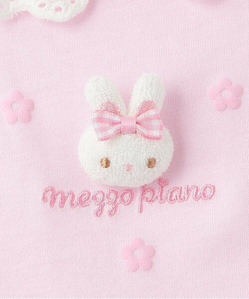 mezzo piano / メゾピアノ Tシャツ | ウサギマスコットつき お花柄 半袖Tシャツ | 詳細3