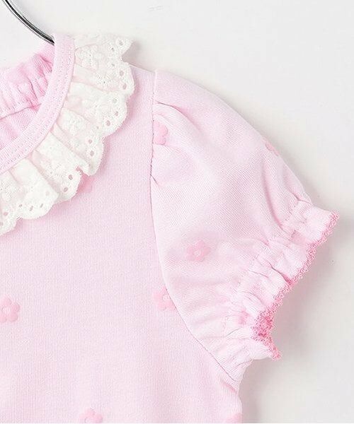 mezzo piano / メゾピアノ Tシャツ | ウサギマスコットつき お花柄 半袖Tシャツ | 詳細5