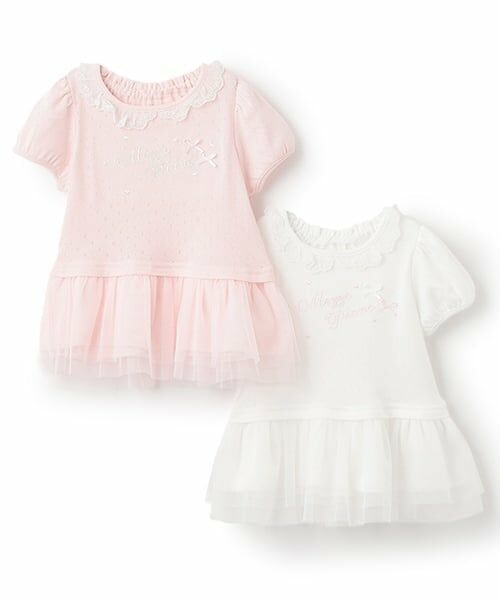 mezzo piano / メゾピアノ その他トップス | ロゴリボン　裾フリル　半袖チュニック | 詳細9