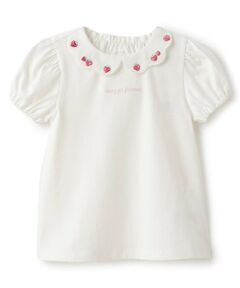 mezzo piano / メゾピアノ Tシャツ | いちご刺しゅう 半袖Tシャツ
