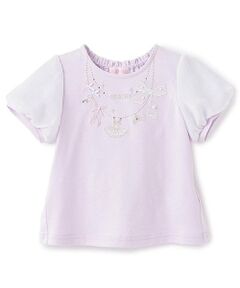 mezzo piano / メゾピアノ Tシャツ | バレエネックレス刺しゅう　Tシャツ